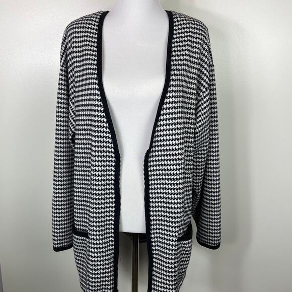 French Navy 1/4 Zip-Up Oversized Cardigan Plz read sizing descrip & measurements - Picture 7 of 9